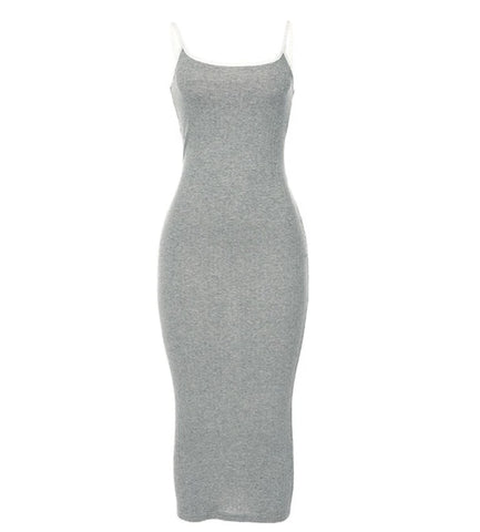 Gray Ribbed Dress