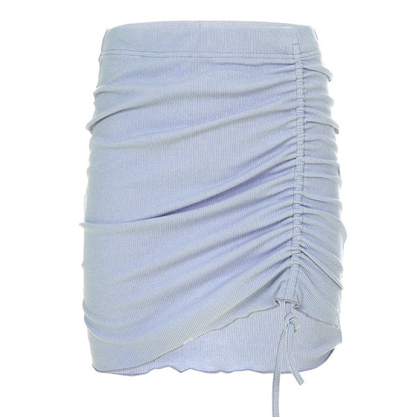 Blue Drawstring Skirt