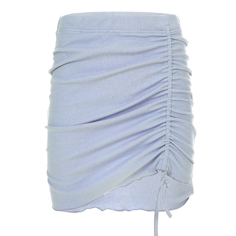 Blue Drawstring Skirt