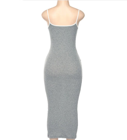 Gray Ribbed Dress