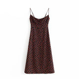 Red Floral Black Dress