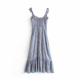 Blue Prairie Floral Dress