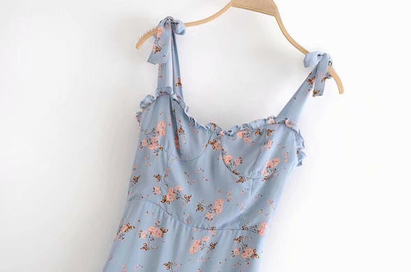 Blue Prairie Floral Dress