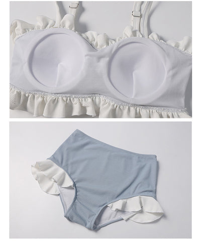 High Waist Ruffle Suit