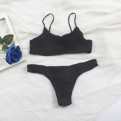 Pleated Stretch Bikinis