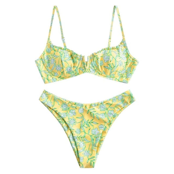 Lime Floral Bikini