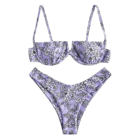 Lavender Floral Bikini