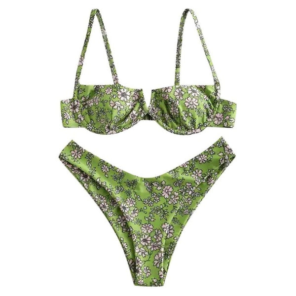 Green Daisy Bikini