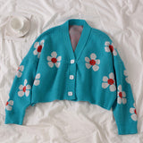 Flower Knit Cardigan Top