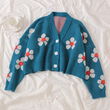 Flower Knit Cardigan Top